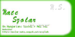 mate szolar business card